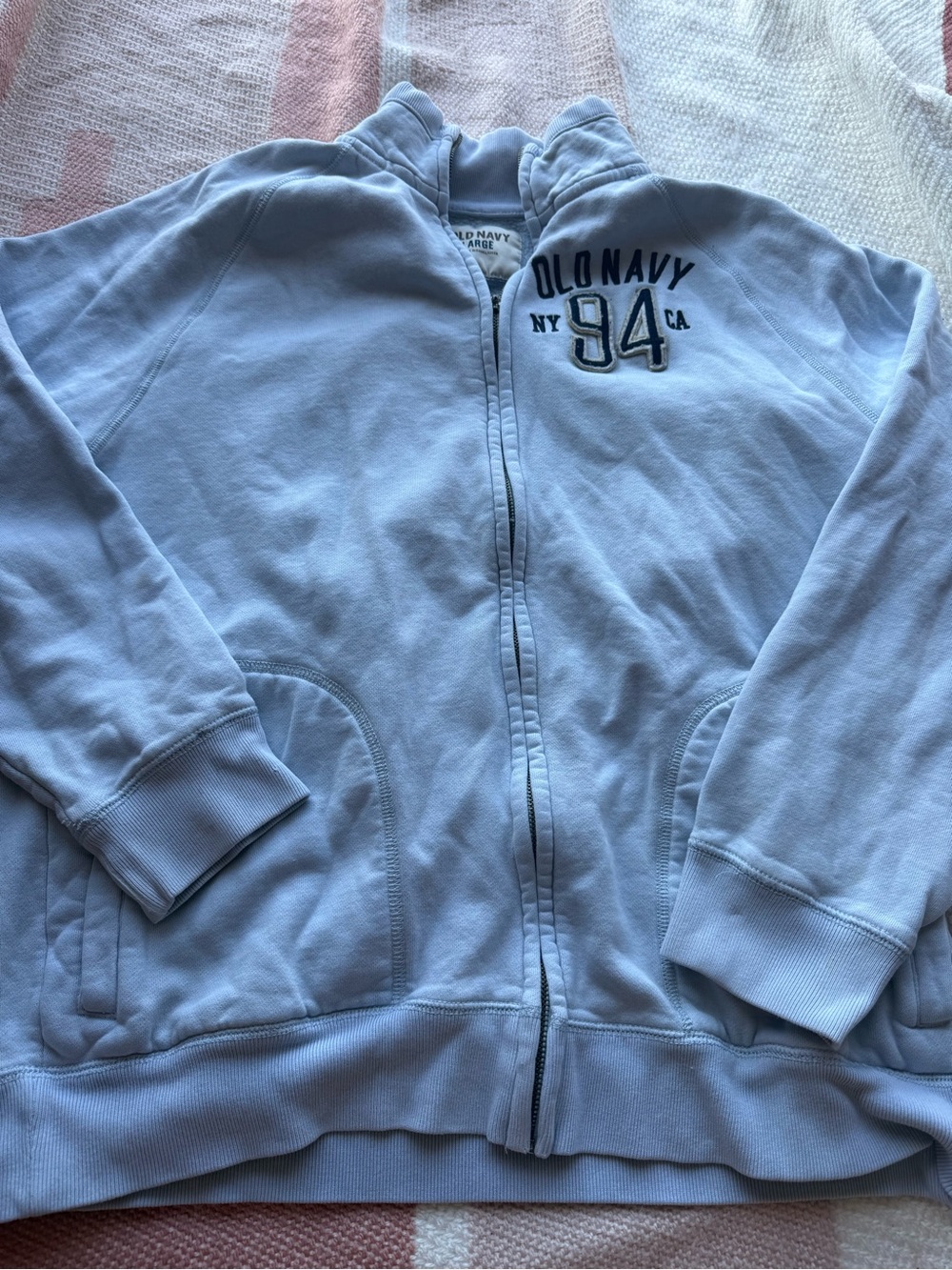 Vintage Old Navy Light Blue Zip-Up Hoodie